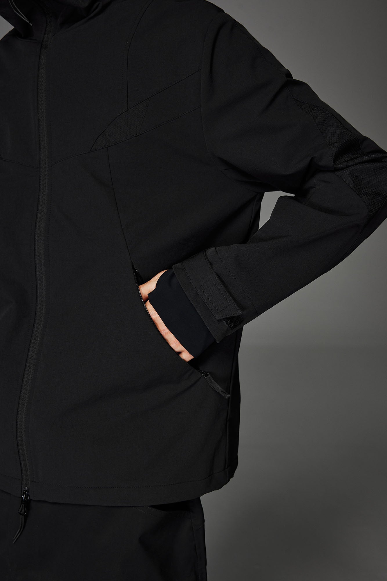 CATSSTAC Tech Structured Panel Softshell Hooded Jacket-Jacket-S-Black-Free Shipping Leatheretro