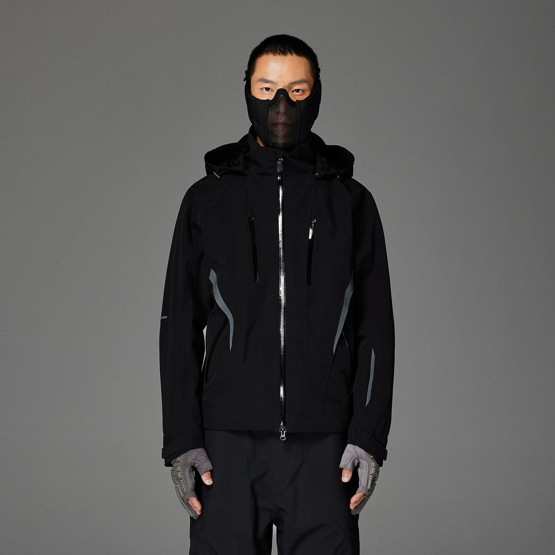 CATSSTAC Reflective Panels Tech Windbreaker Hooded Jacket-Jacket-M-Free Shipping Leatheretro