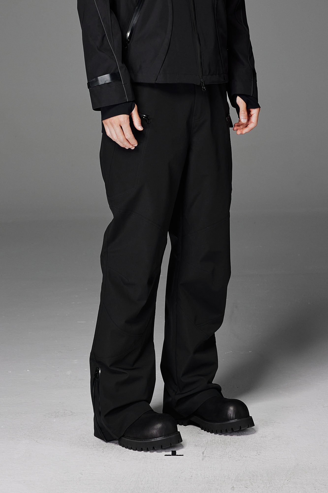 CATSSTAC Tech Panel Zip-Hem Waterproof Pants-Pants-M-Gray-Free Shipping Leatheretro