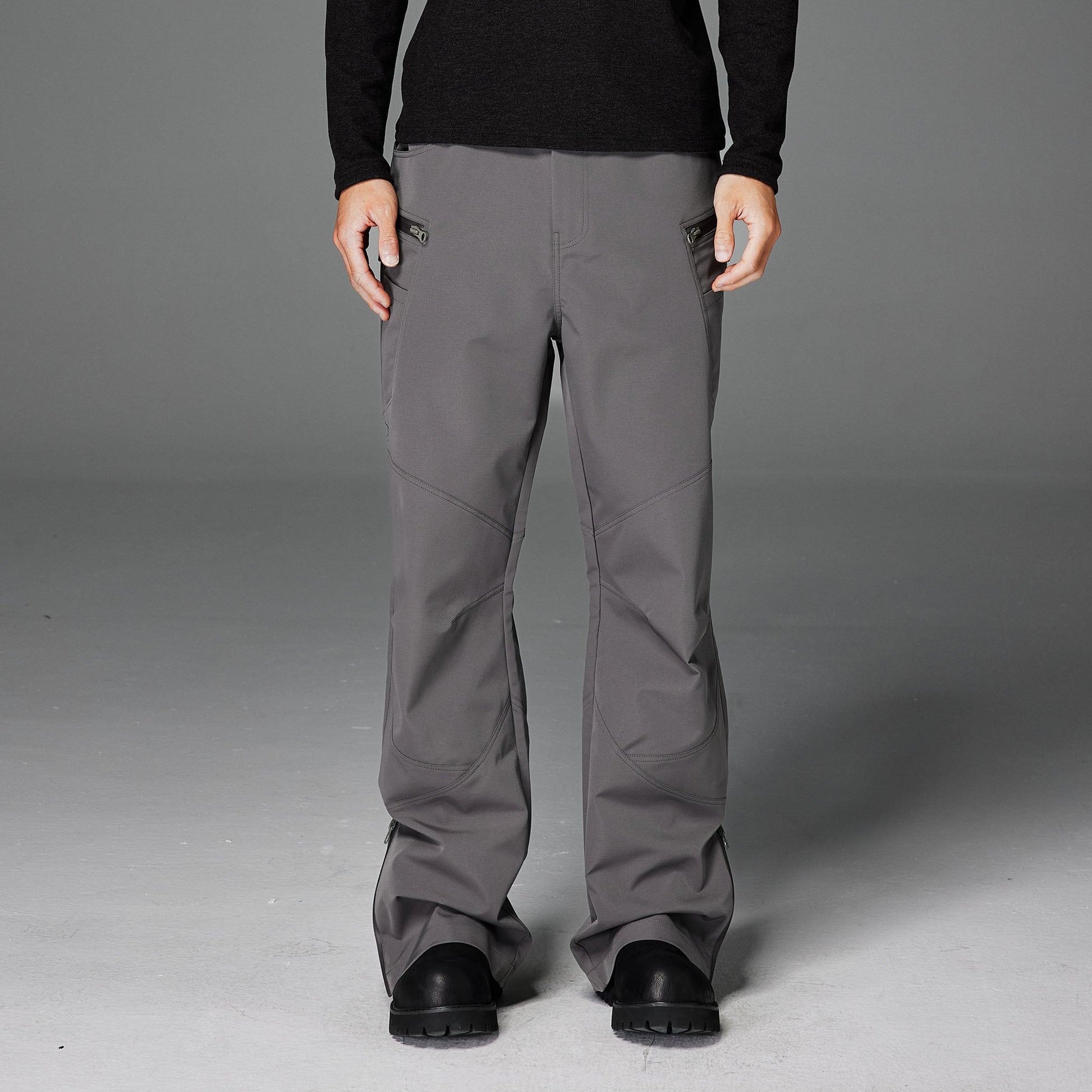 CATSSTAC Tech Panel Zip-Hem Waterproof Pants-Pants-M-Gray-Free Shipping Leatheretro