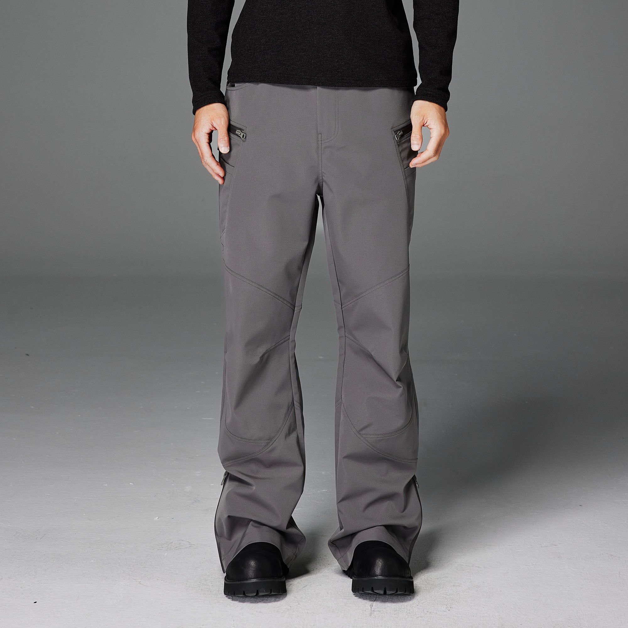 CATSSTAC Tech Panel Zip-Hem Waterproof Pants-Pants-M-Gray-Free Shipping Leatheretro