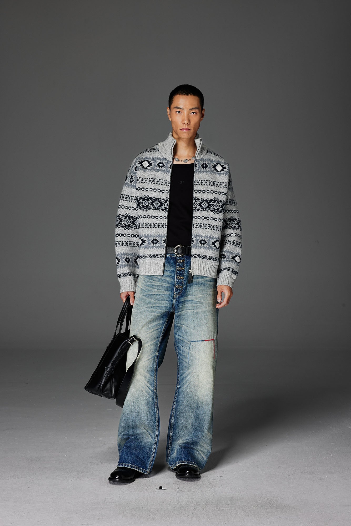 CATSSTAC Whisker Washed Button-Up Jeans-Jeans-M-Free Shipping Leatheretro