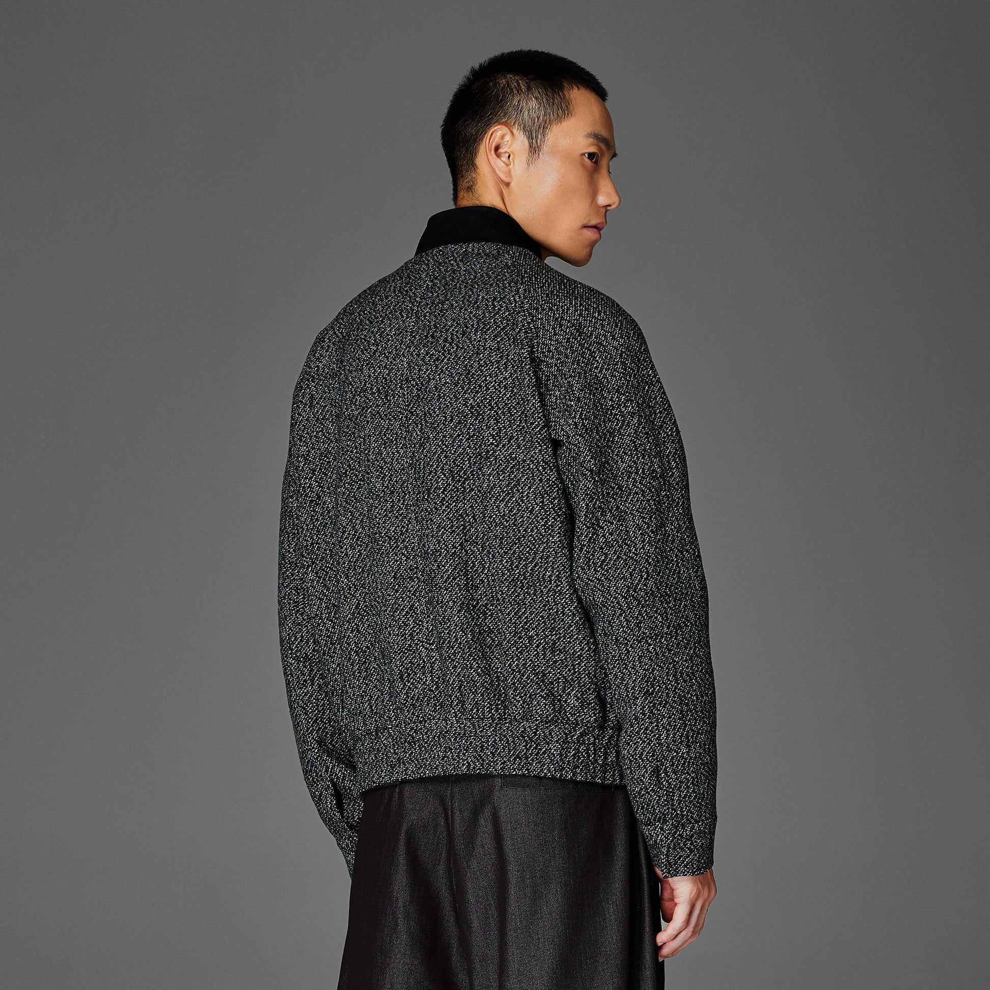 CATSSTAC Wool-Blend Tweed Embroidered Zip Jacket-Jacket-M-Black-Free Shipping Leatheretro