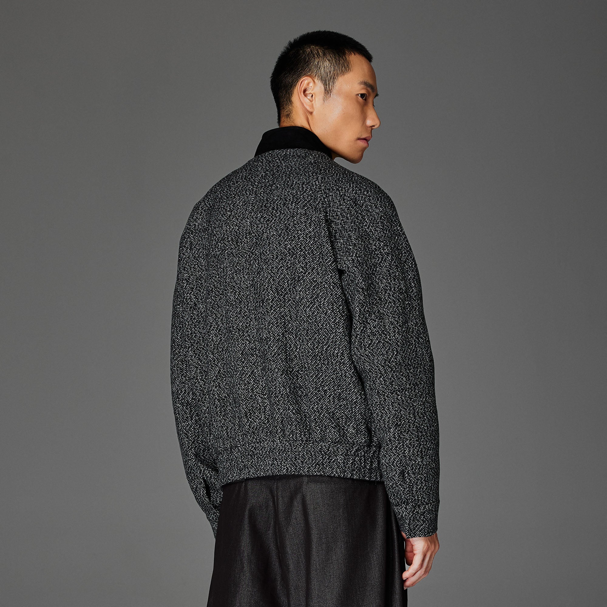 CATSSTAC Wool-Blend Tweed Embroidered Zip Jacket-Jacket-M-Black-Free Shipping Leatheretro