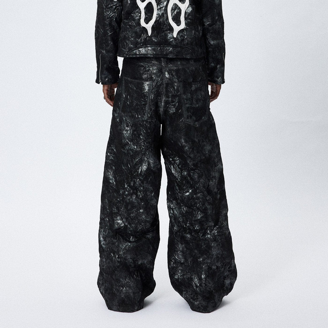 DND4DES Faux Leather Wrinkled Motorcycle Pants-Pants-S-Free Shipping Leatheretro