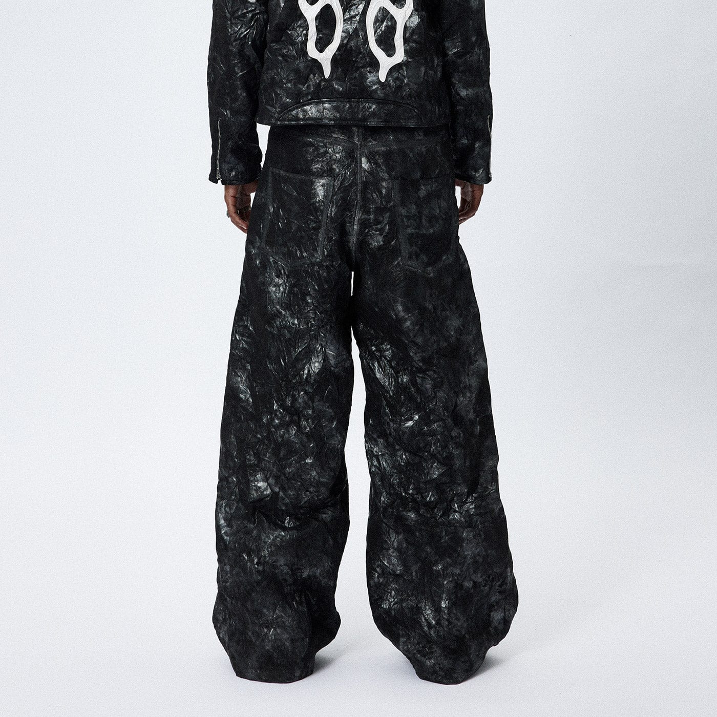 DND4DES Faux Leather Wrinkled Motorcycle Pants-Pants-S-Free Shipping Leatheretro