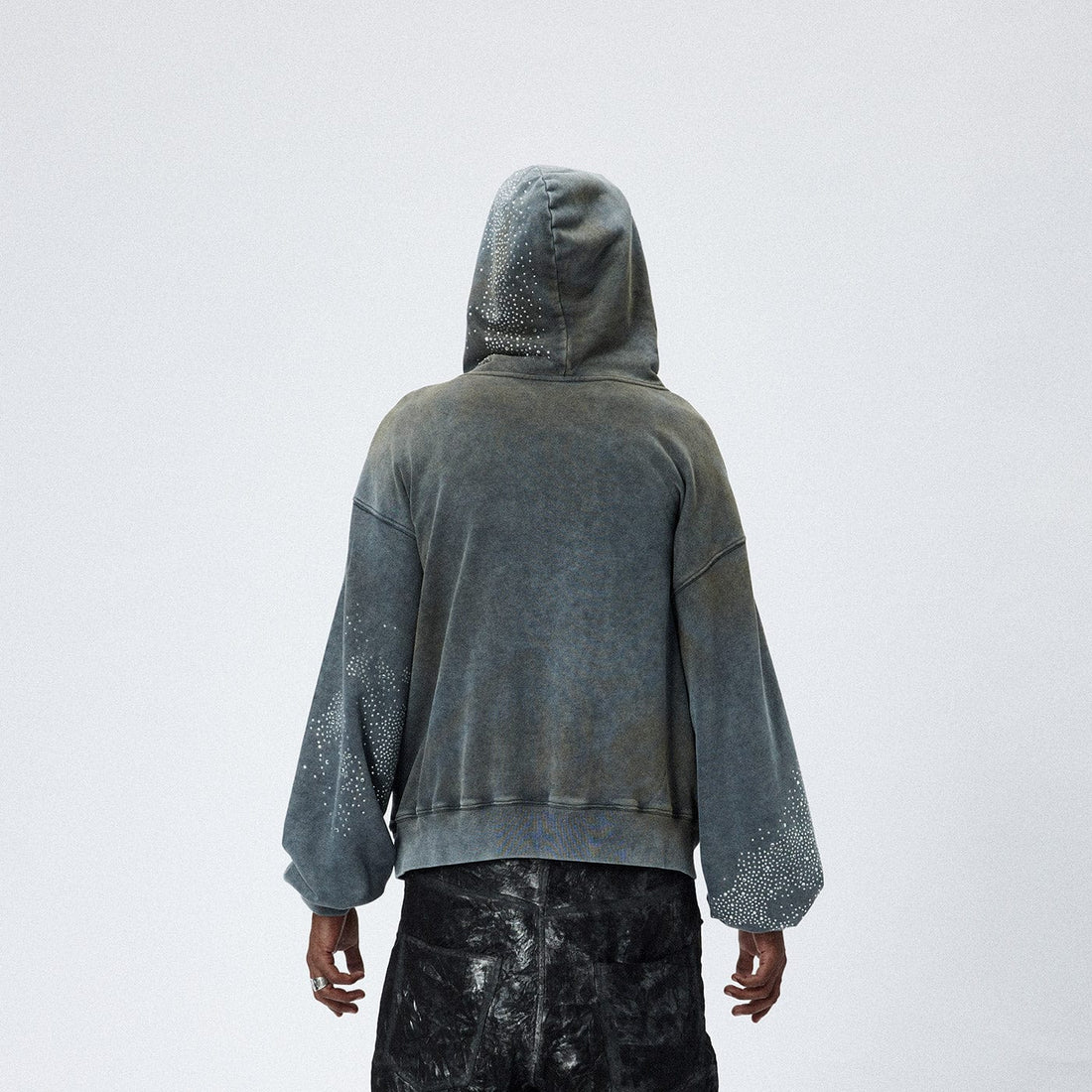 DND4DES Diamond Distressed Zip-Up Hoodie-Hoodie-S-Free Shipping Leatheretro