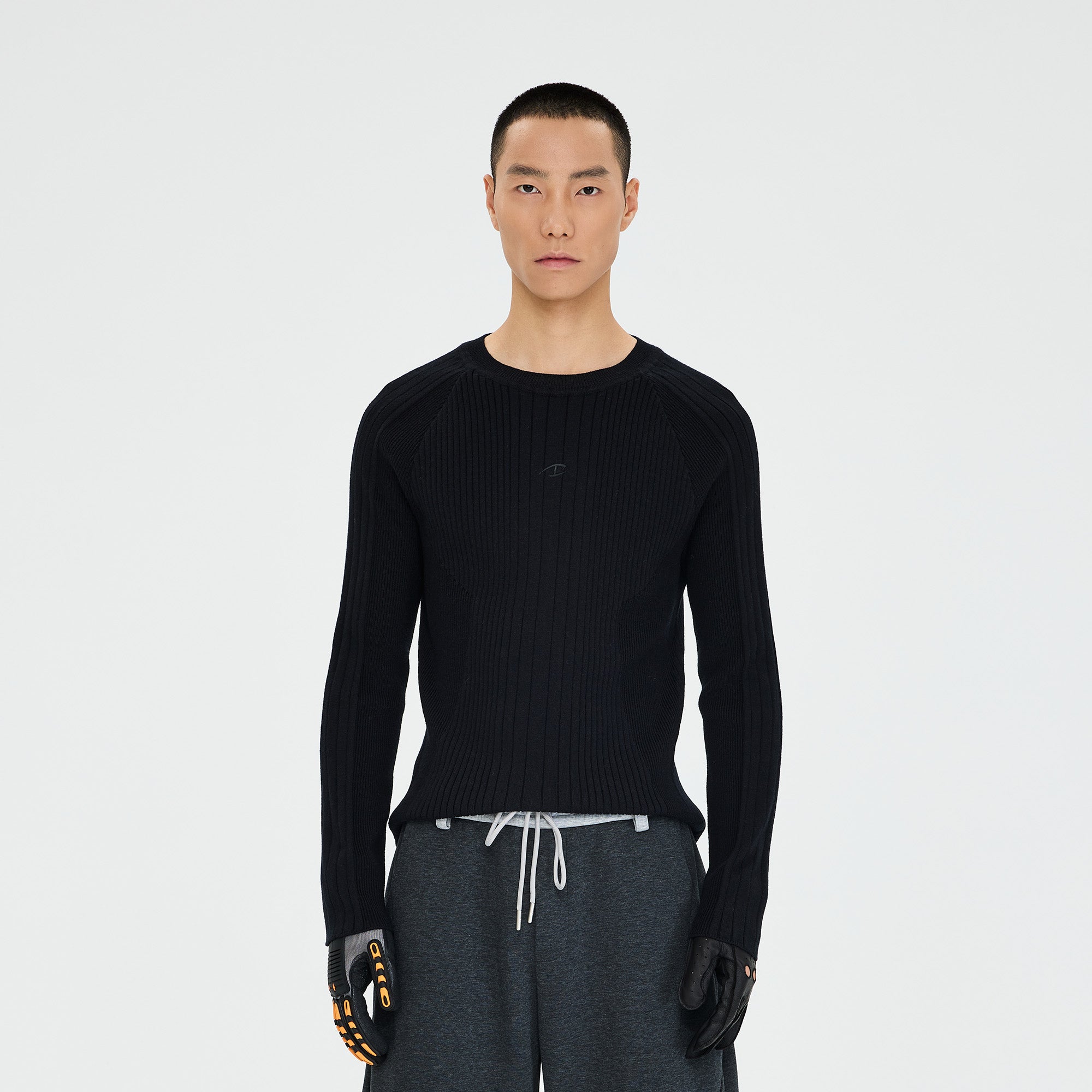 CATSSTAC Essential Slim Rib Wool-Blend Sweater-Sweater-M-Black-Free Shipping Leatheretro