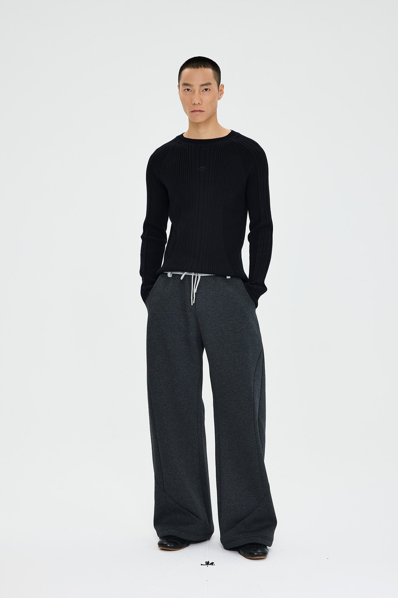 CATSSTAC Essential Slim Rib Wool-Blend Sweater-Sweater-M-Light Gray-Free Shipping Leatheretro