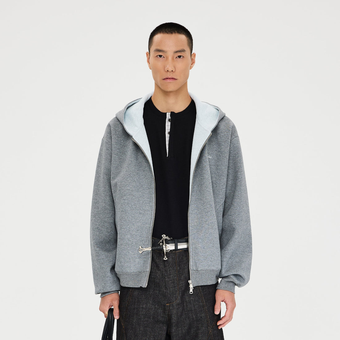 CATSSTAC Essential Embroidered LOGO Zip-Up Hoodie-Jacket-M (Preorder)-White-Free Shipping Leatheretro