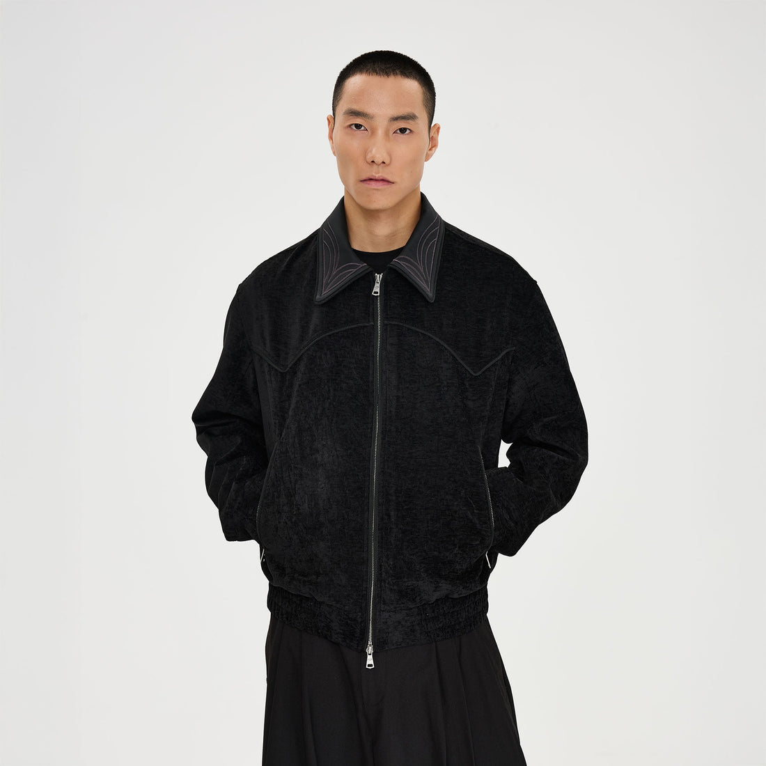 CATSSTAC Embroidered Collar Stitch Jacket-Jacket-M-Free Shipping Leatheretro