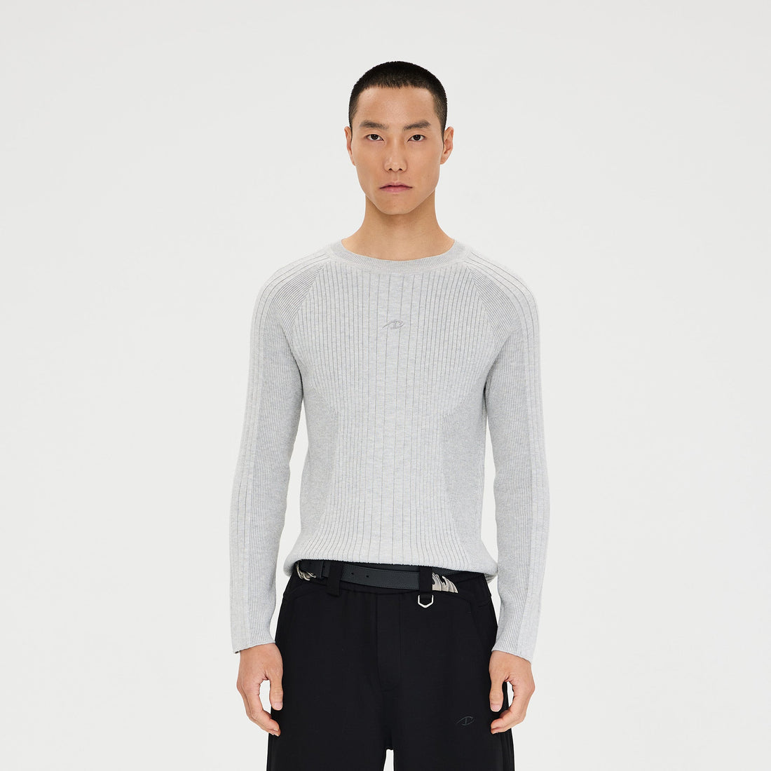 CATSSTAC Essential Slim Rib Wool-Blend Sweater-Sweater-M-Light Gray-Free Shipping Leatheretro