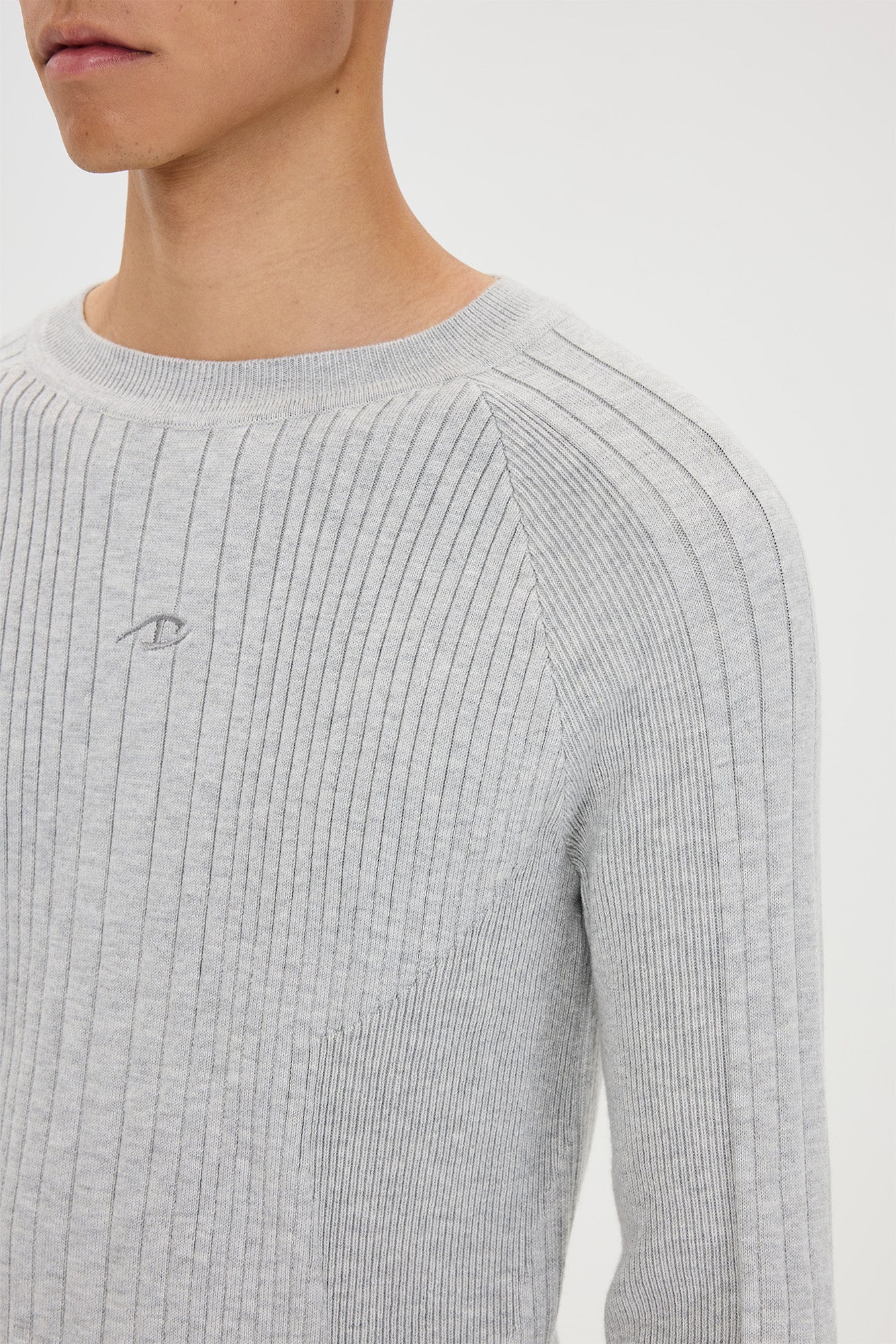 CATSSTAC Essential Slim Rib Wool-Blend Sweater-Sweater-M-Light Gray-Free Shipping Leatheretro