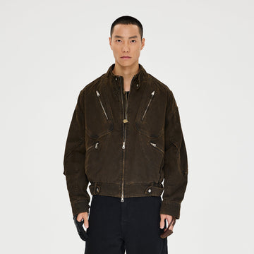 CATSSTAC Washed Paneled Multi-Pocket Utility Jacket-Jacket-M-Free Shipping Leatheretro