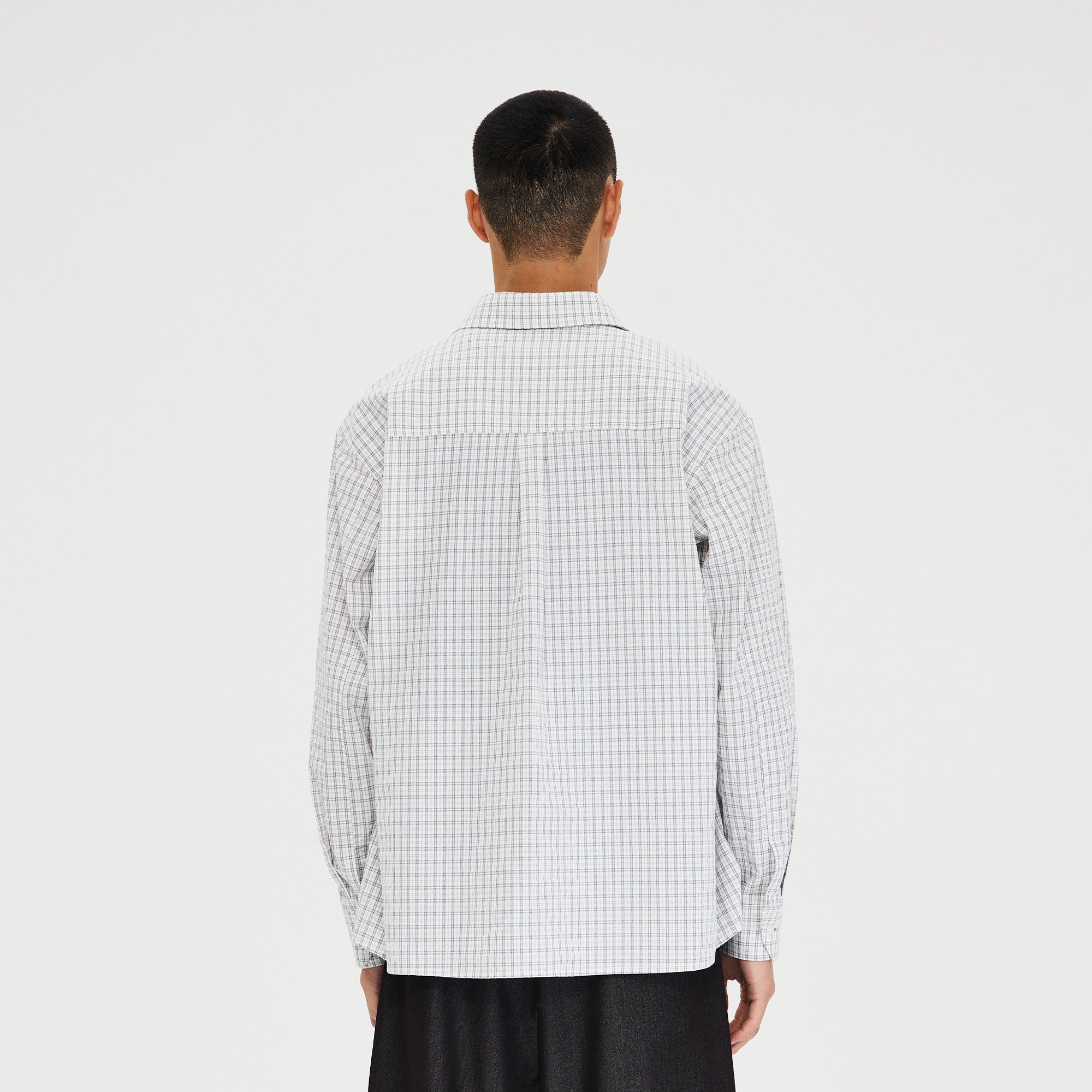 CATSSTAC Essential Gingham Embroidered Shirt-Shirt-M-White-Free Shipping Leatheretro