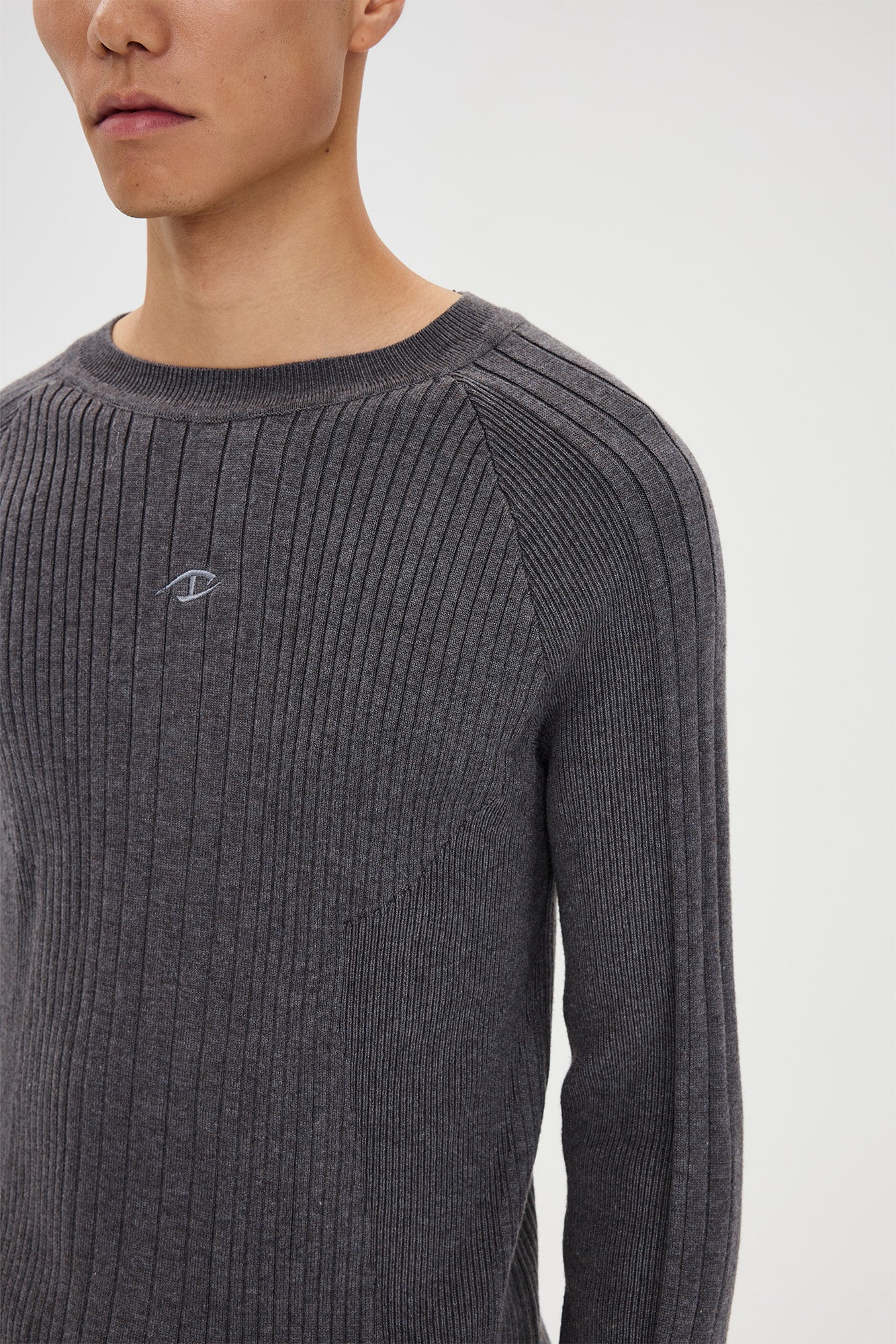 CATSSTAC Essential Slim Rib Wool-Blend Sweater-Sweater-M-Light Gray-Free Shipping Leatheretro