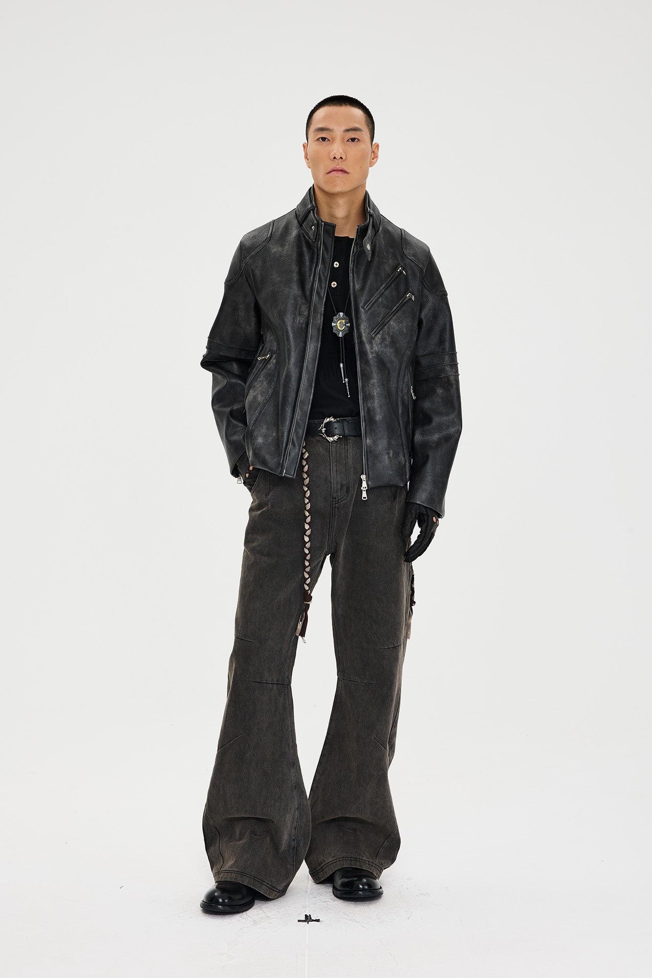 CATSSTAC Rust-Wash Distressed Flared Jeans-Jeans-M-Free Shipping Leatheretro