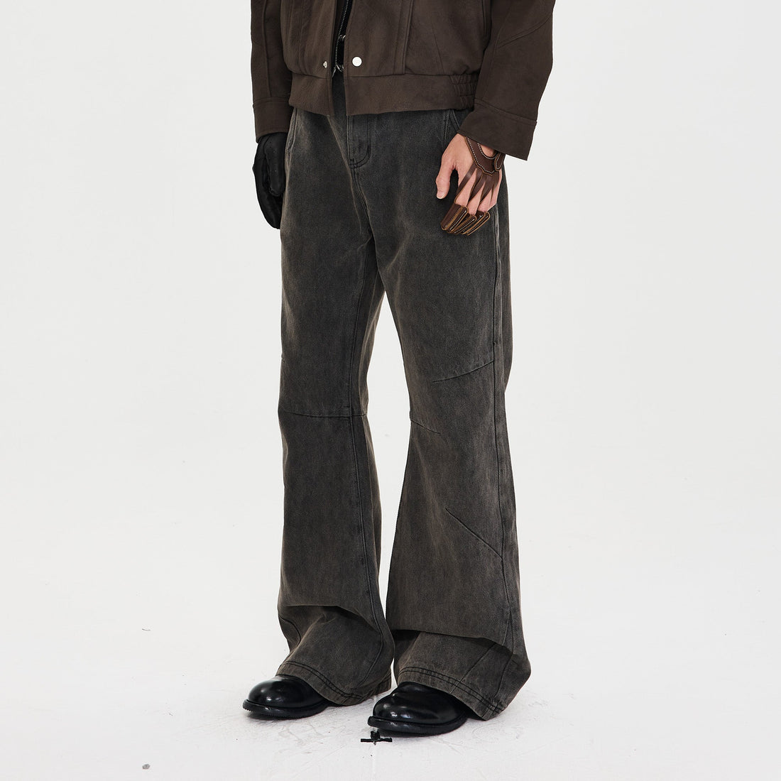 CATSSTAC Rust-Wash Distressed Flared Jeans-Jeans-M-Free Shipping Leatheretro