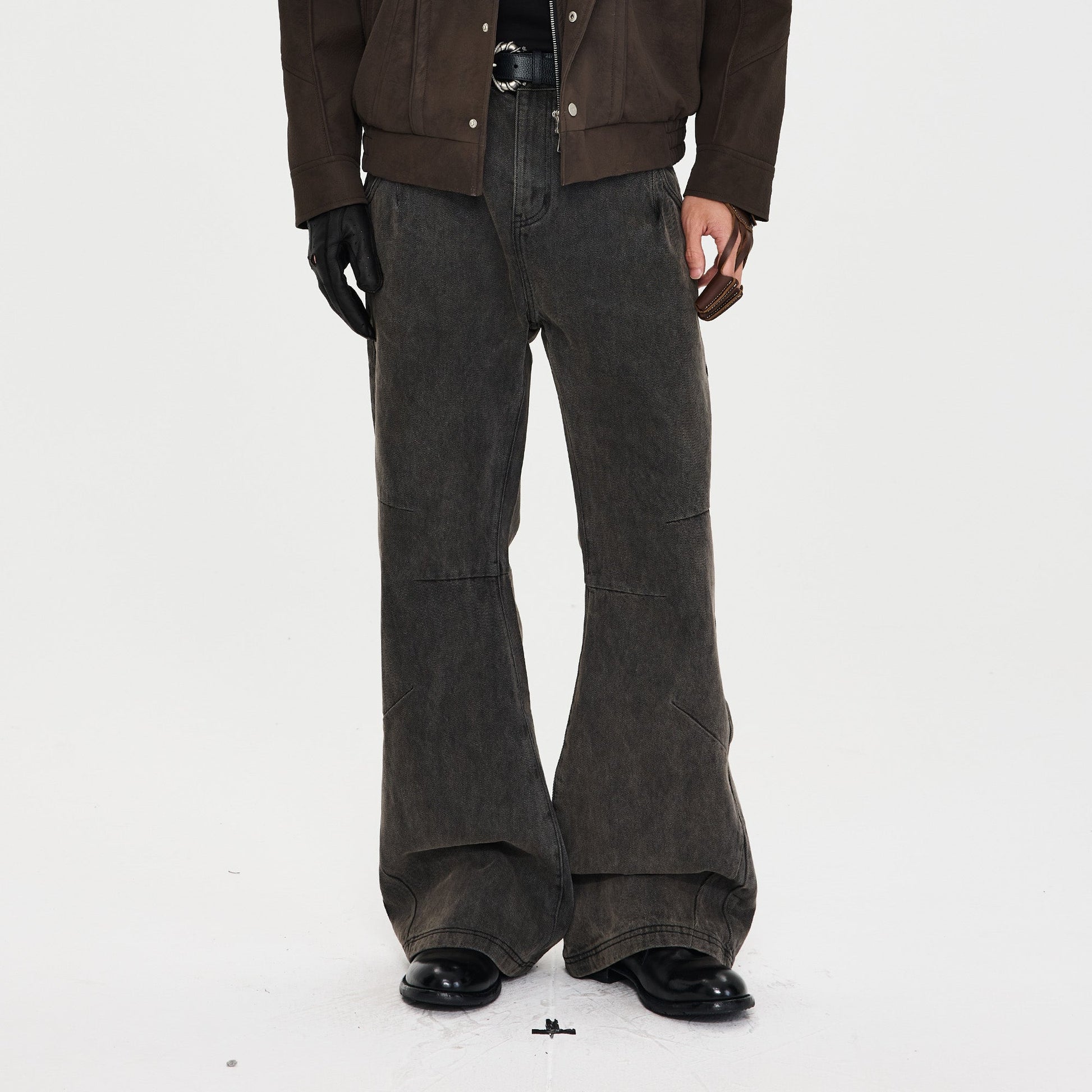 CATSSTAC Rust-Wash Distressed Flared Jeans-Jeans-M-Free Shipping Leatheretro