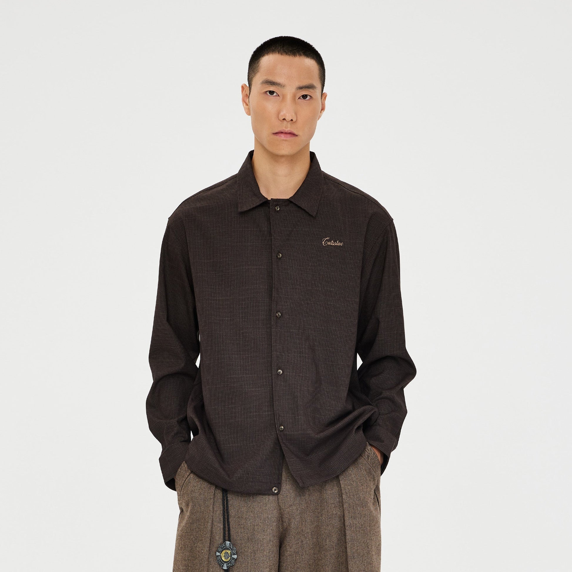 CATSSTAC Retro Gingham Drawstring Hem Boxy Shirt-Shirt-M (Preorder)-Free Shipping Leatheretro