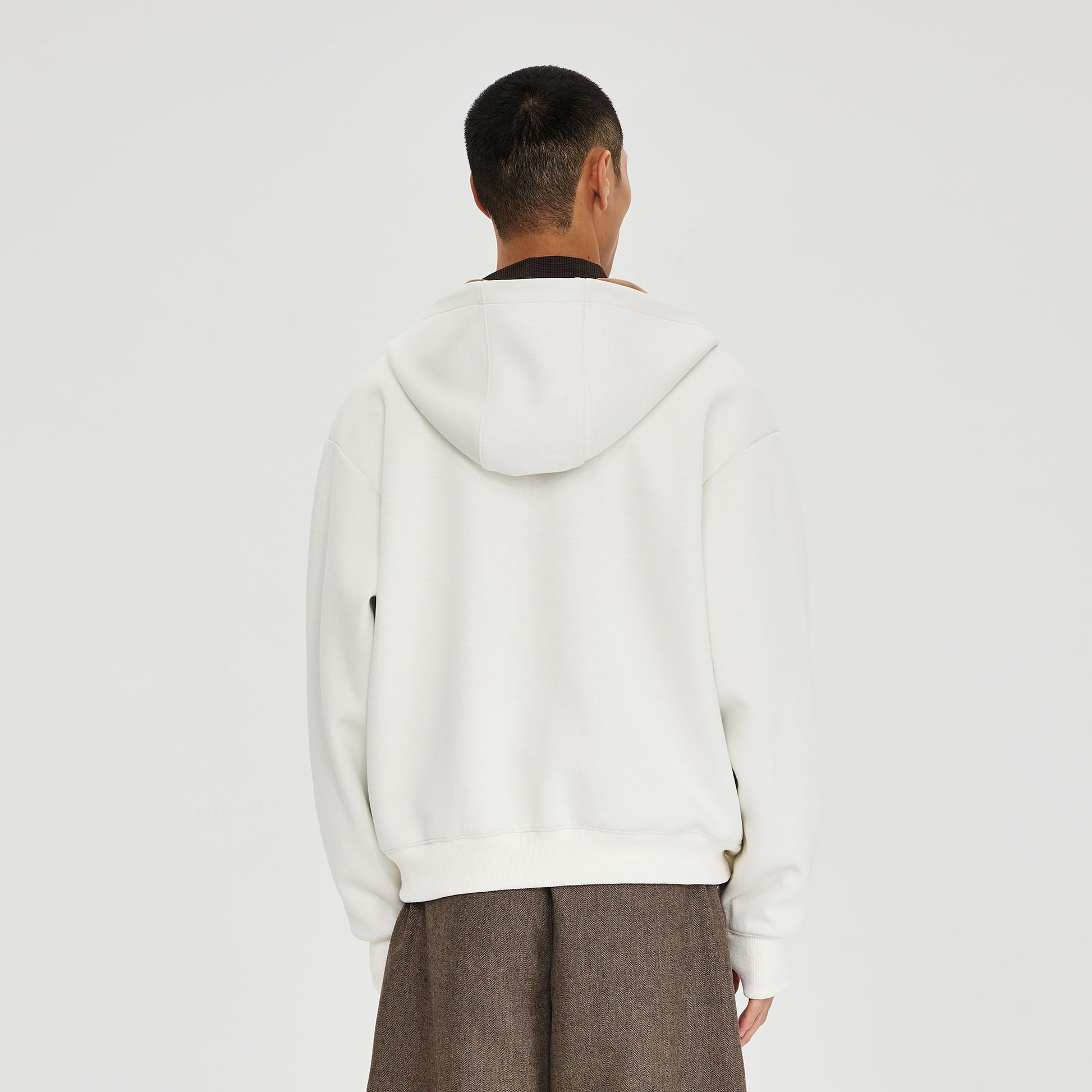 CATSSTAC Essential Embroidered LOGO Zip-Up Hoodie-Jacket-M (Preorder)-White-Free Shipping Leatheretro