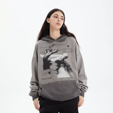 ERROR CODE ROBOT Graphic Faded Oversized Hoodie-Hoodie-S-Free Shipping Leatheretro