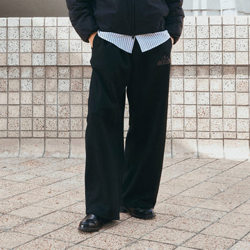 PMW Embroidered LOGO Curved-Leg Sweatpants-Pants-S (Preorder)-Black-Free Shipping Leatheretro