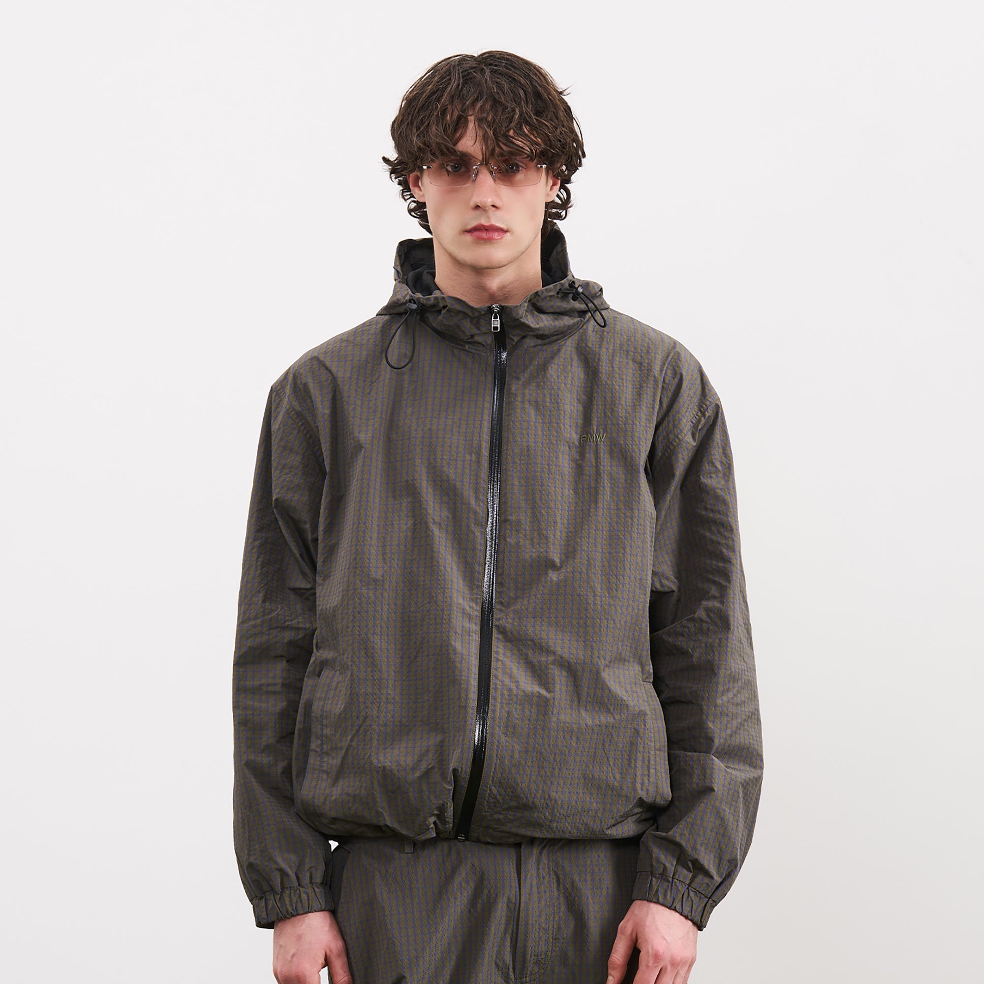 PMW Water-Resistant Plaid Drawstring Hooded Jacket-Jacket-S-Free Shipping Leatheretro