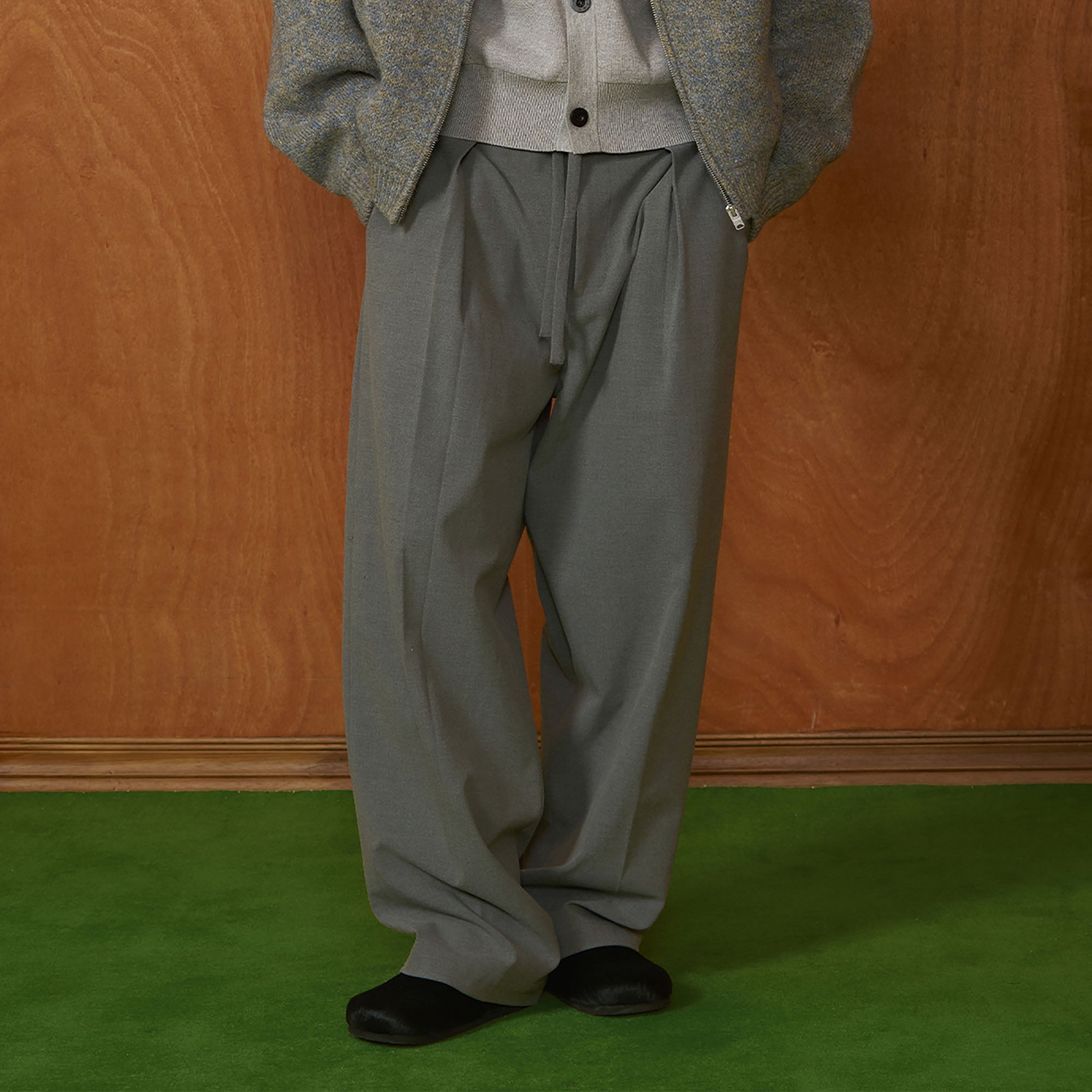 PMW Classic Pleated Fluid Wide-Leg Trousers-Pants-S (Preorder)-Black-Free Shipping Leatheretro