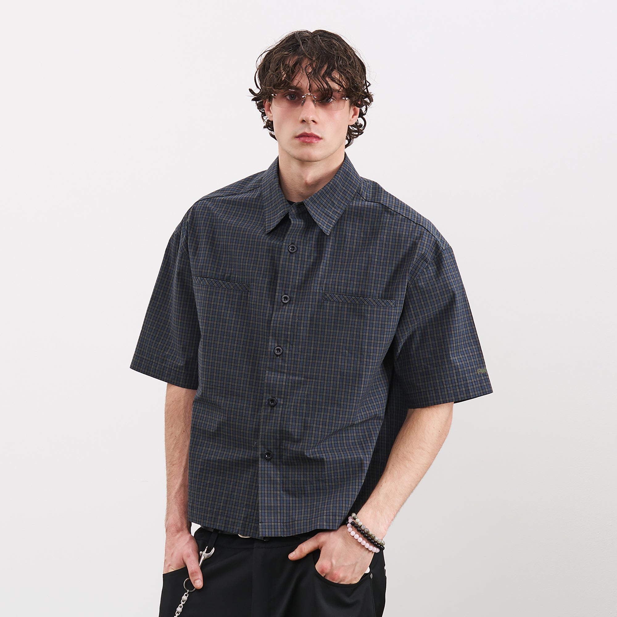 PMW Retro Plaid Short-Sleeve Shirt-Shirt-S-Free Shipping Leatheretro