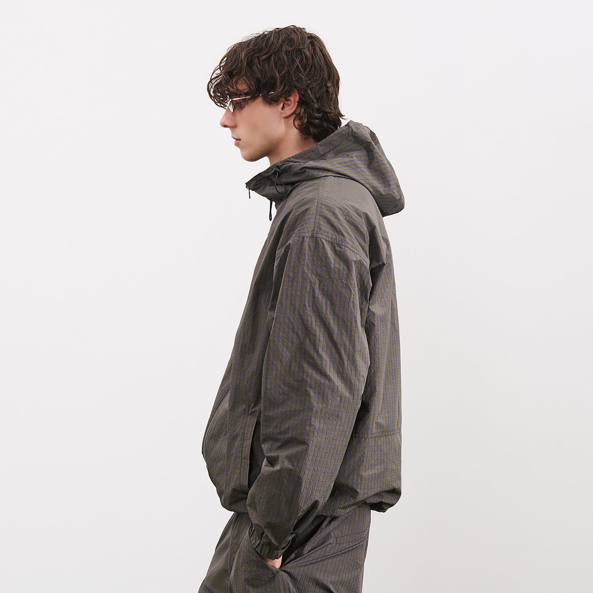 PMW Water-Resistant Plaid Drawstring Hooded Jacket-Jacket-S-Free Shipping Leatheretro