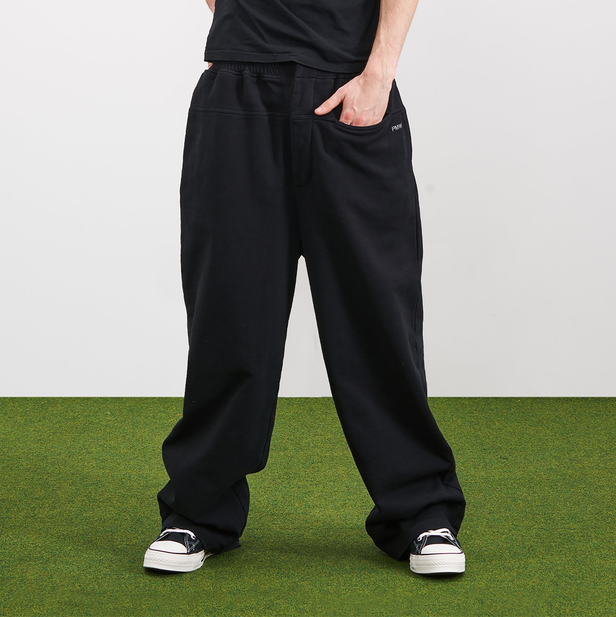 PMW Oversized Curved Wide-Leg Sweatpants-Pants-S-Free Shipping Leatheretro