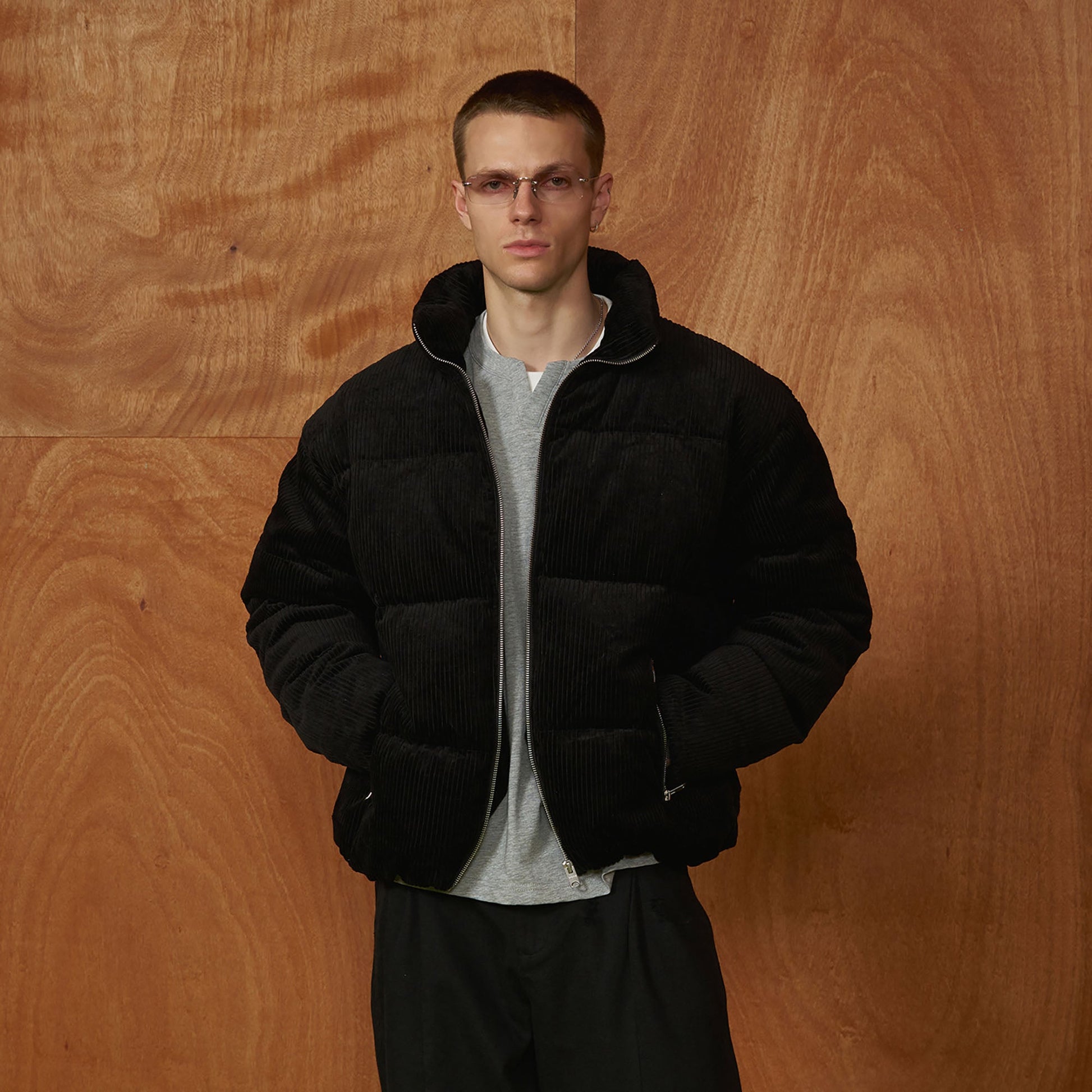 PMW Corduroy Puffer Jacket-Jacket-S-Brown-Free Shipping Leatheretro