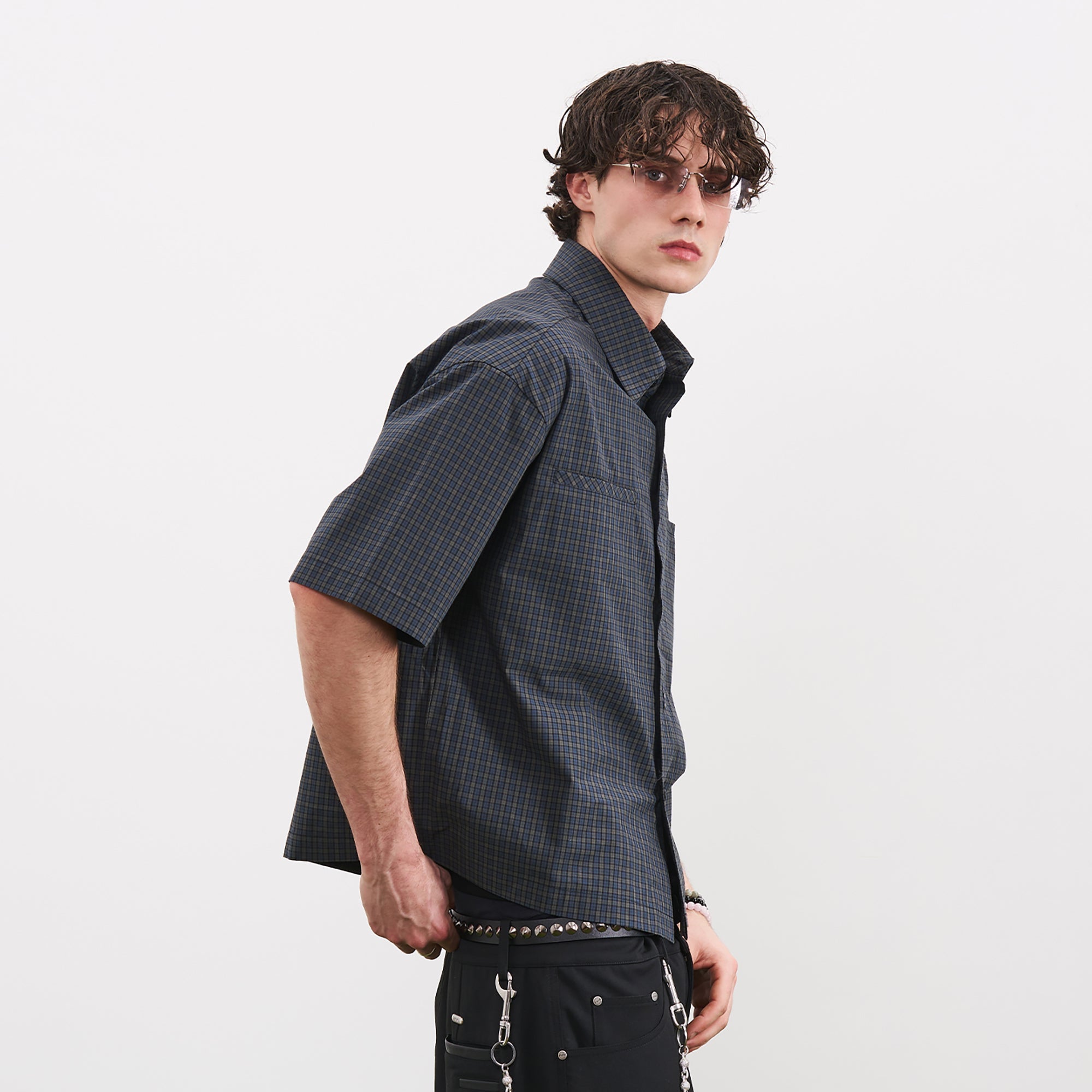 PMW Retro Plaid Short-Sleeve Shirt-Shirt-S-Free Shipping Leatheretro