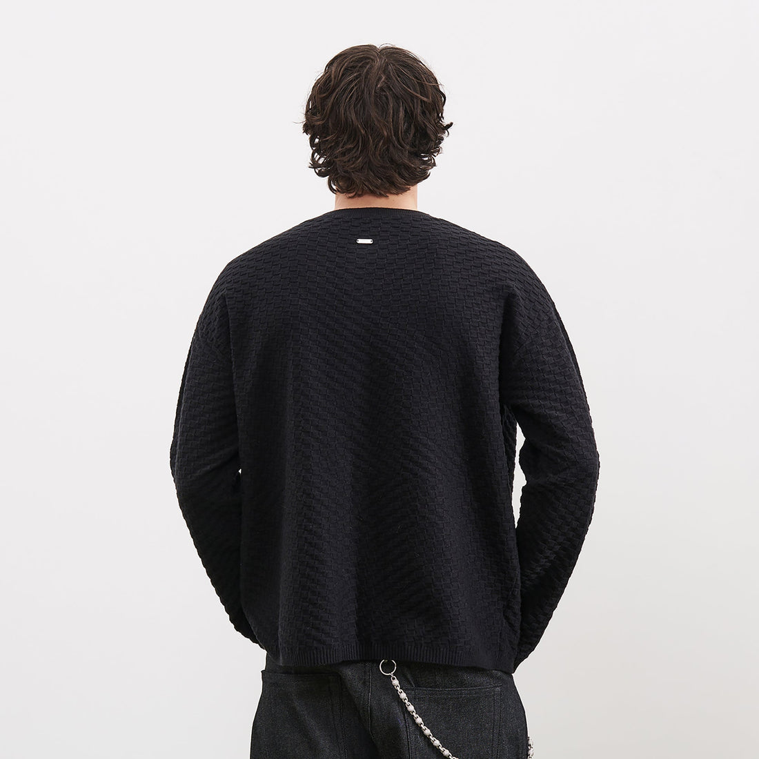 PMW Drop-Shoulder Waffle Henley Sweater-Sweater-S-Free Shipping Leatheretro