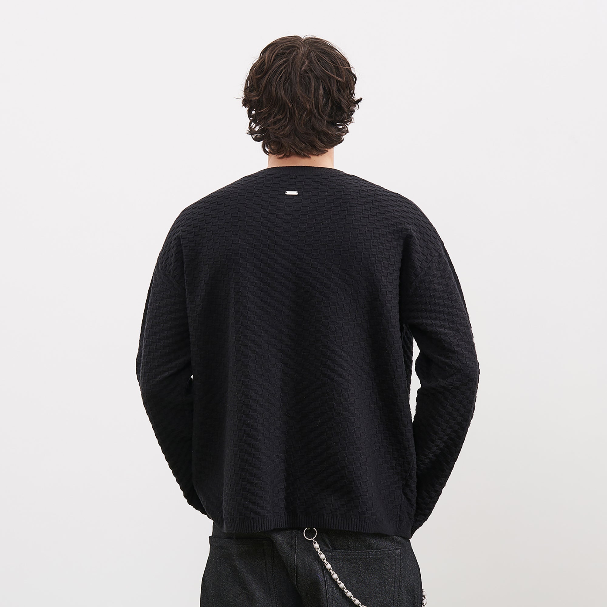 PMW Drop-Shoulder Waffle Henley Sweater-Sweater-S-Free Shipping Leatheretro