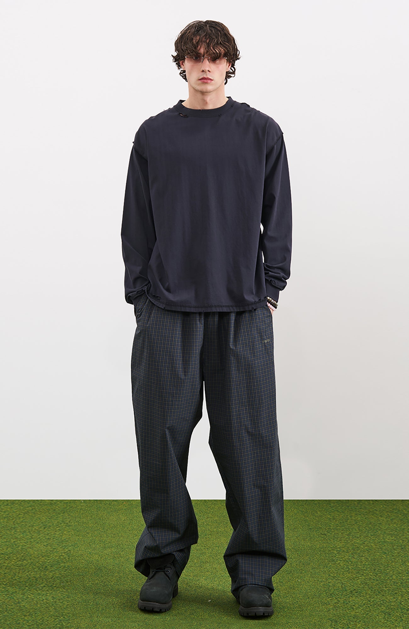 PMW Retro Plaid Drawstring Pants-Pants-S-Free Shipping Leatheretro