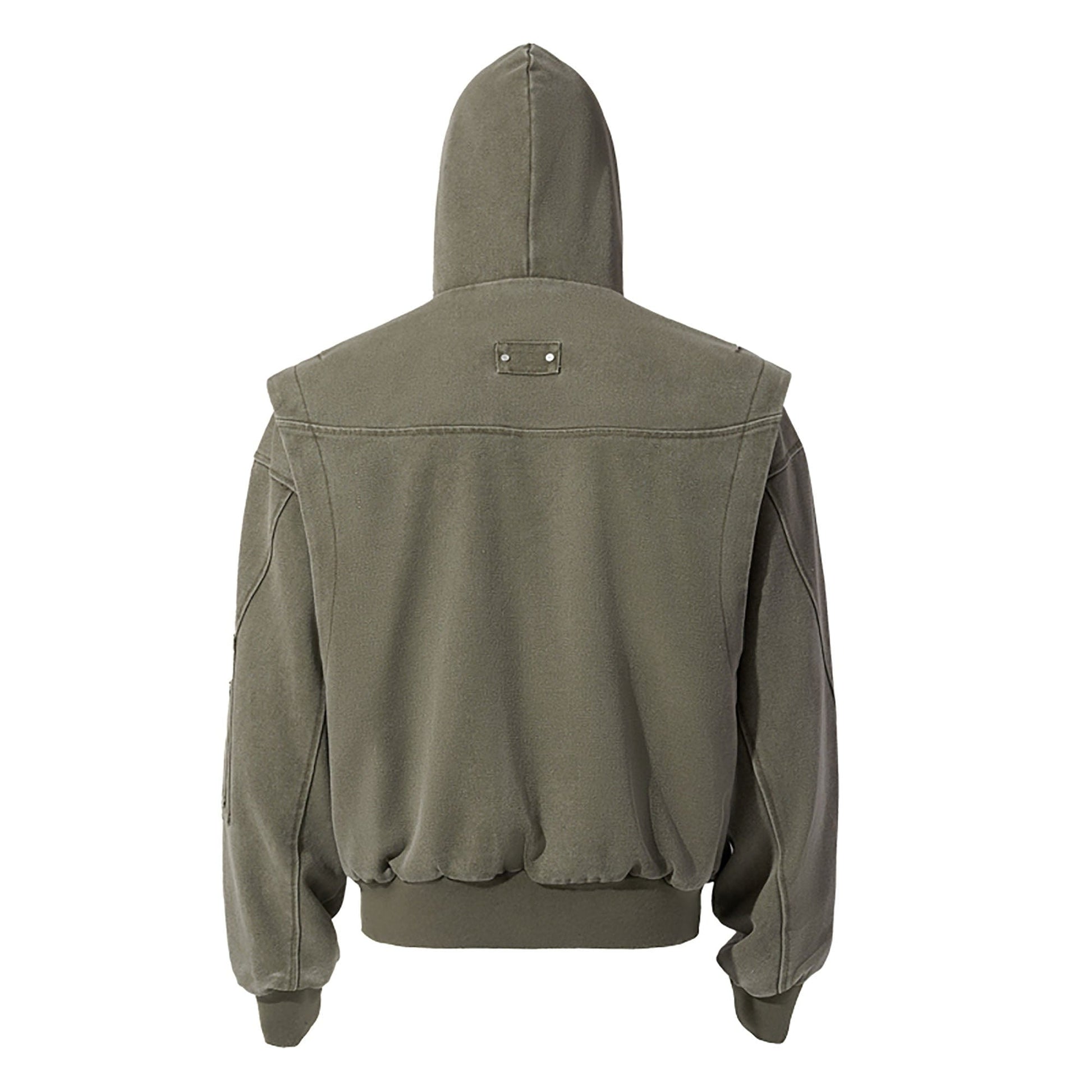 CATSSTAC Deconstructed Paneled Washed Hooded Jacket-Jacket-S-Black-Free Shipping Leatheretro