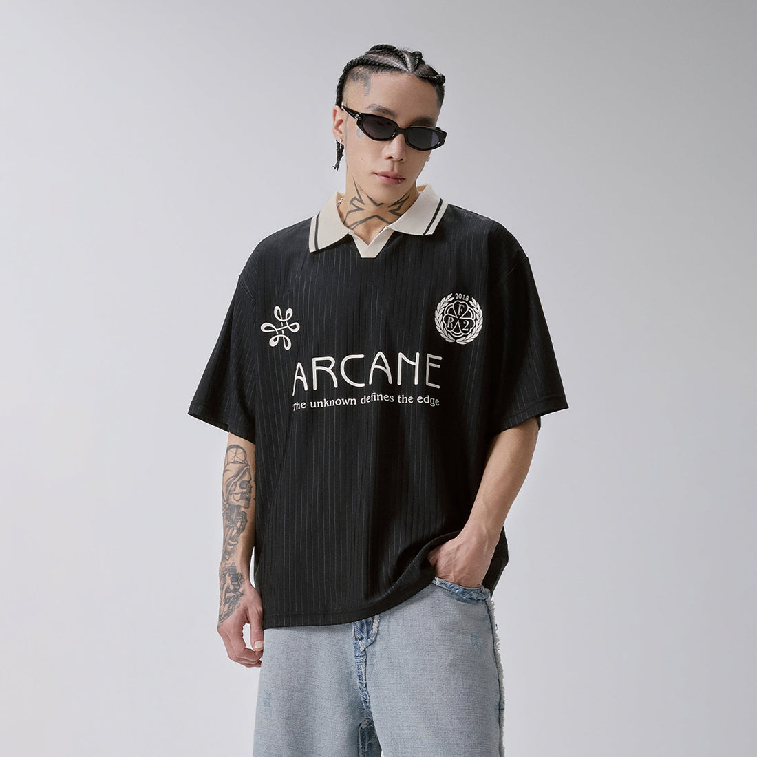 F2CE Retro Sport Contrast Polo Jersey-T Shirt-S-Free Shipping Leatheretro