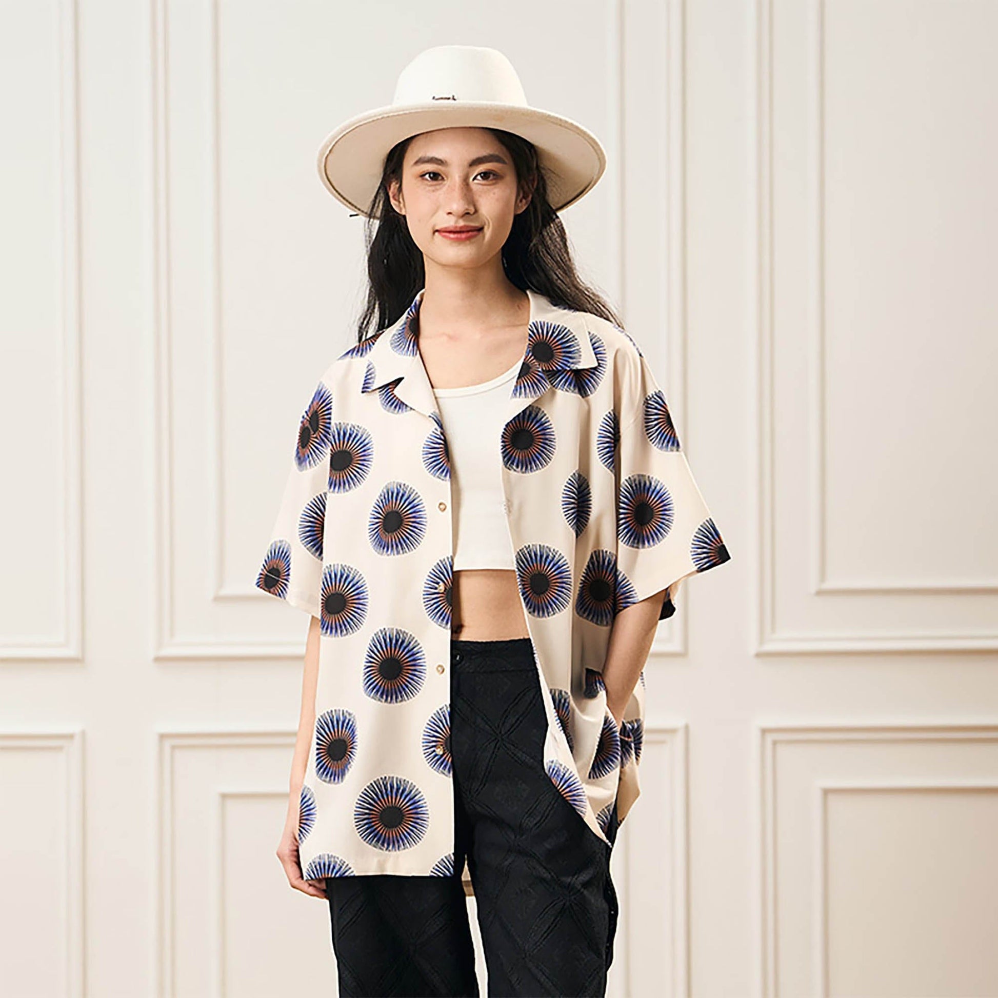 EPIC POETRY Radial Eye Cuban Half Shirt & Shirt-Half shirt-S-Short-Free Shipping Leatheretro