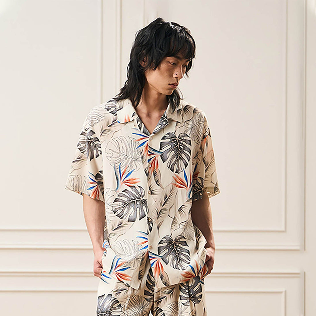 EPIC POETRY Monstera Deliciosa Cuban Half Shirt-Half shirt-S-Free Shipping Leatheretro