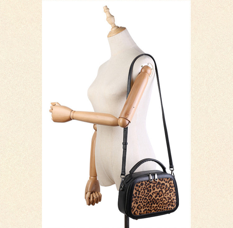 Women's Genuine Leather & Pony Hair Box Bag-Handbags-brown-Free Shipping Leatheretro