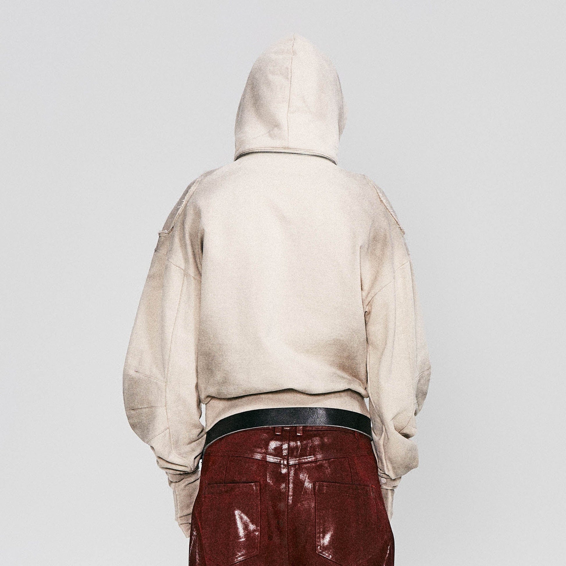 FLYERRER Distressed Detachable-Hood Glove-Sleeve Hoodie-Hoodie-S-Free Shipping Leatheretro