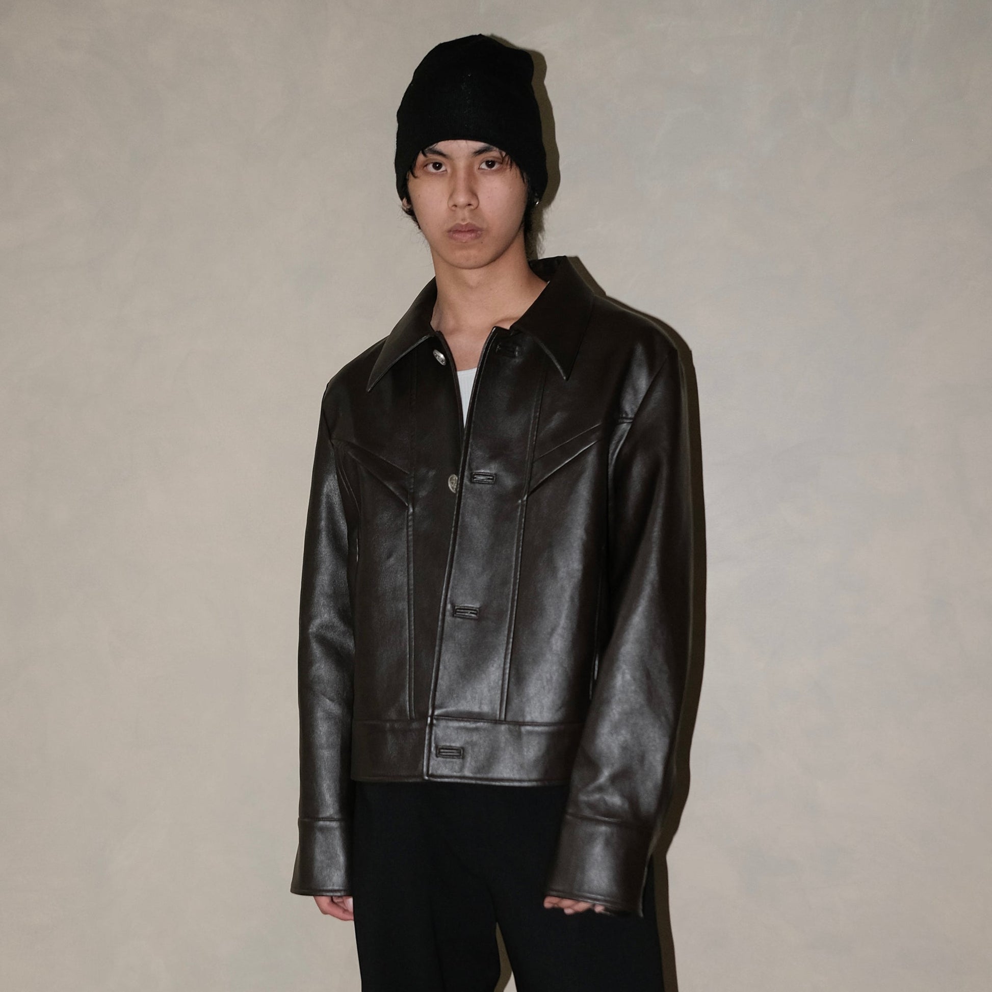 IN EXISTENCE Essential Paneled PU Jacket-Jacket-S-Free Shipping Leatheretro