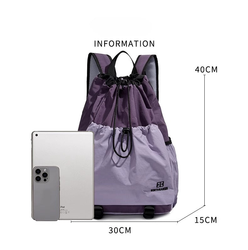 BOOM Contrast Color Drawstring Backpack-Purple-Free Shipping Leatheretro