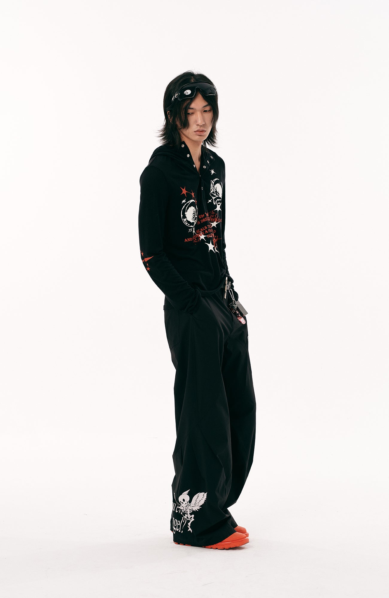 PASET Gothic Graphic Curved-Leg Pants-Pants-S / 27"-33"-Free Shipping Leatheretro
