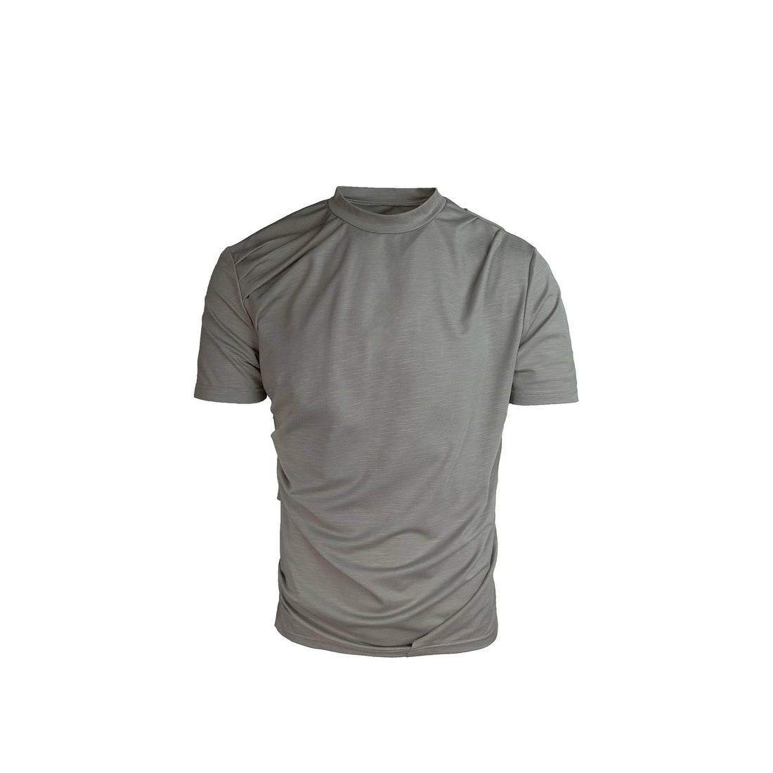 SSIN7 Essential Drape Texture Mock T-Shirt-T Shirt-S-Gray-Free Shipping Leatheretro