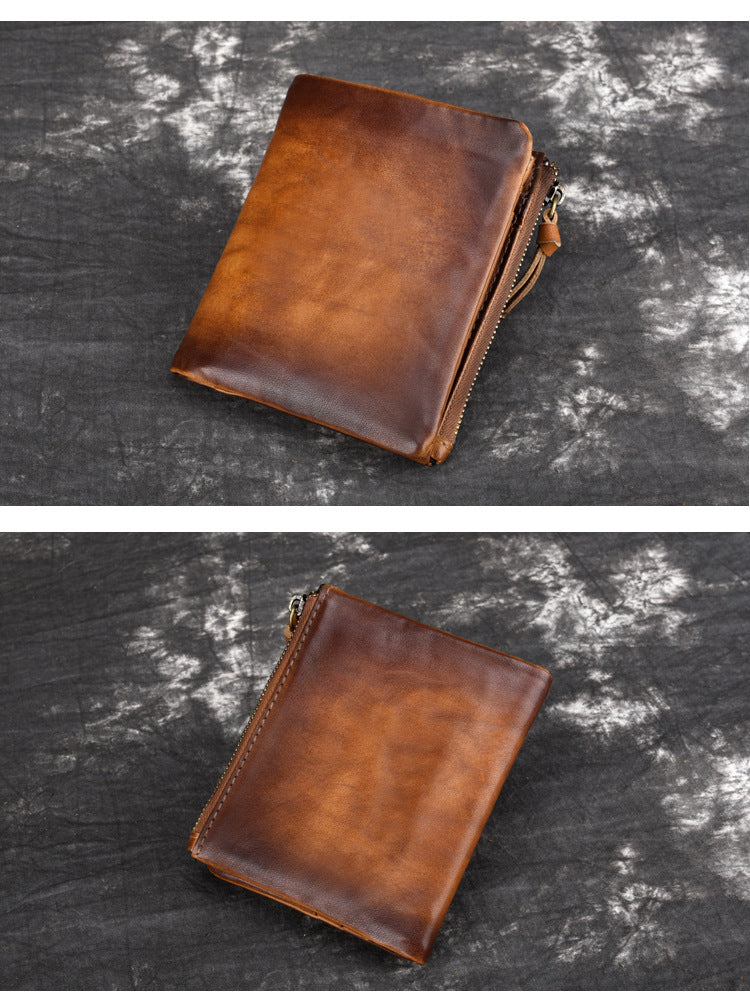 Vintage Genuine Leather Men’s Wallet-Handbags, Wallets & Cases-Light Coffee-Free Shipping Leatheretro