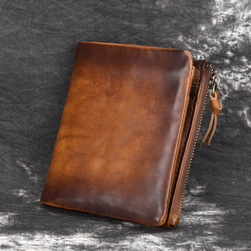 Vintage Genuine Leather Men’s Wallet-Handbags, Wallets & Cases-Light Coffee-Free Shipping Leatheretro