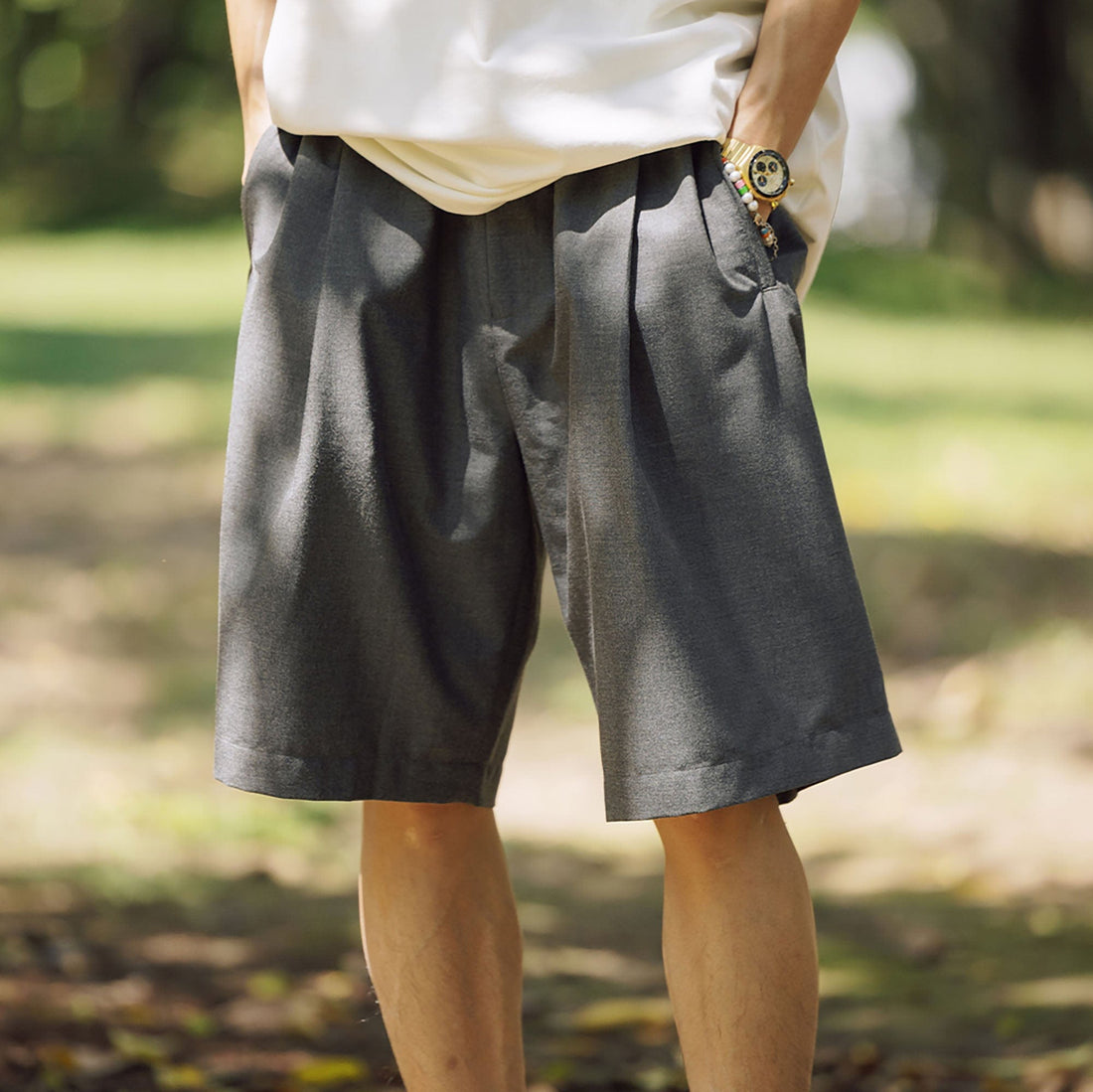 BANANA CLUB Pleated Quick-Dry Shorts-Shorts-S-Free Shipping Leatheretro